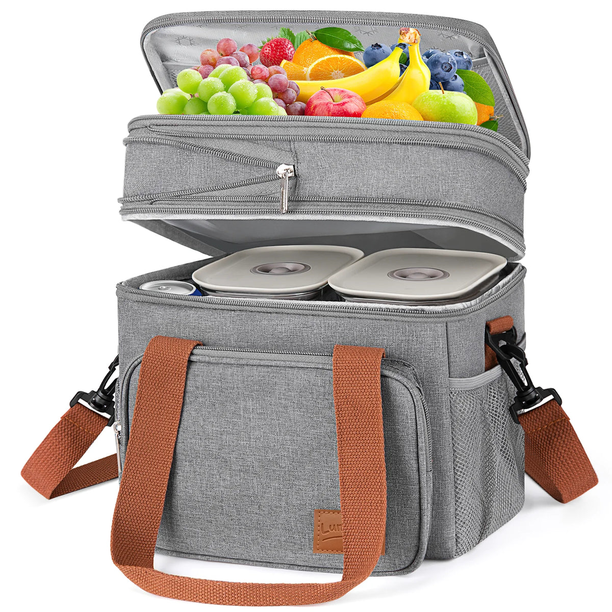 Expandable Insulated Lunch Bag - Leakproof Cooler Tote for Work & Picnic