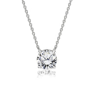 Load image into Gallery viewer, Carat Round Cut Moissanite Solitaire Pendant Necklace in 18k White Gold over Silver, Female, Adult
