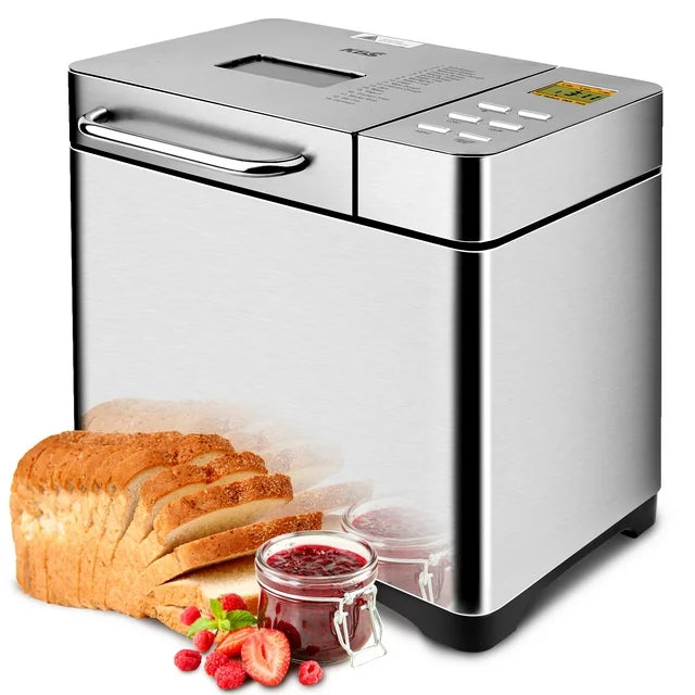 9-in-1 Bread Maker Machine with LCD Display, 2LB Capacity