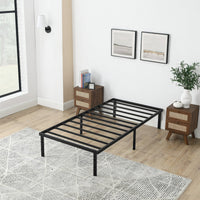 Load image into Gallery viewer, Heavy Duty 14&quot; Steel Slat Platform Bed Frame Twin Full Queen King Size Black
