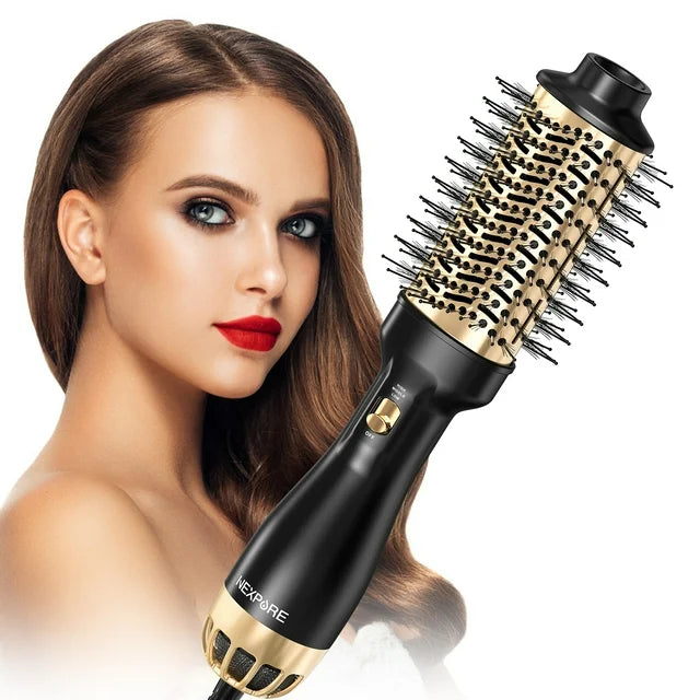 Hair Dryer Brush 4-in-1 Volumizer Ionic Ceramic Titanium Barrel