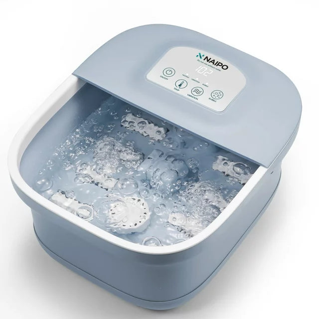 Foot Spa Bath Massager - Bubble, Vibration, Rollers, Fast Heating - Blue