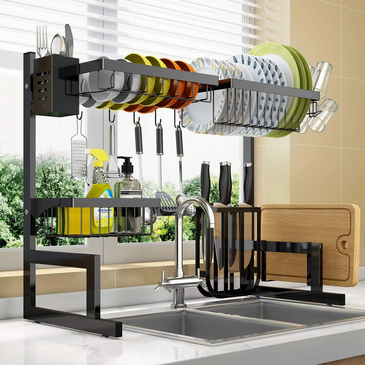 Adjustable Stainless Steel Over Sink Dish Drying Rack