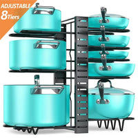 Load image into Gallery viewer, Adjustable 8-Tier Pot and Pan Rack Heavy Duty Kitchen Organizer
