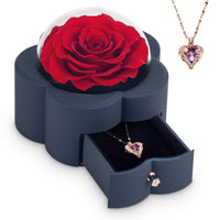 Load image into Gallery viewer, Preserved Flowers whit high-end rose necklace gift box
