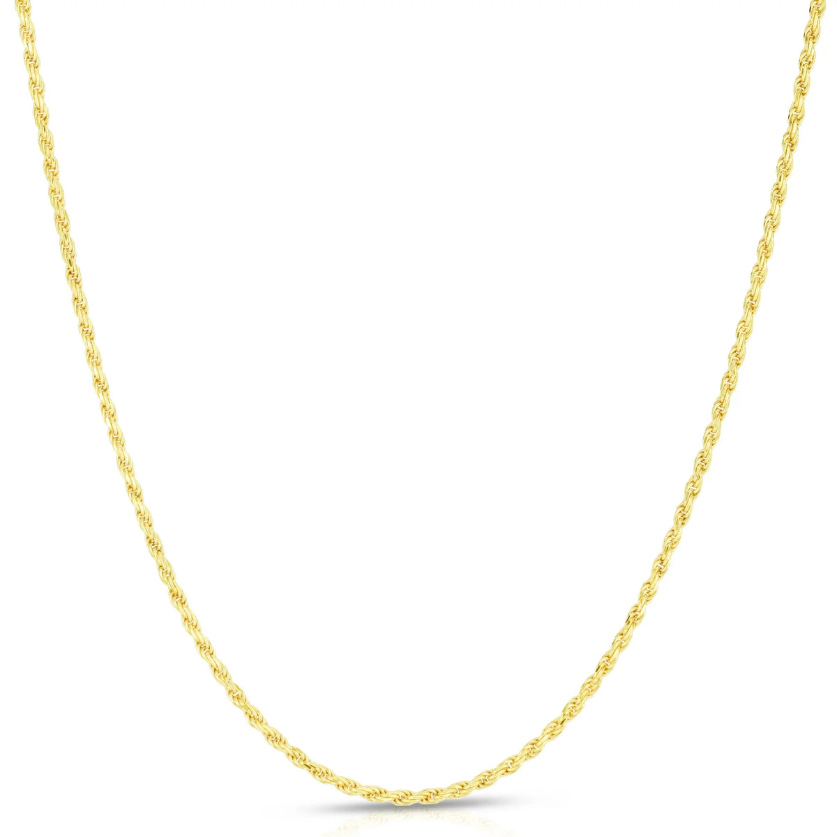 Solid 14K Gold Vermeil Sterling Silver Rope Diamond-Cut Necklace Chains