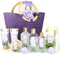 Load image into Gallery viewer, Bath Gift Sets for Women Lavender Body Care Baskets - 10 Pcs
