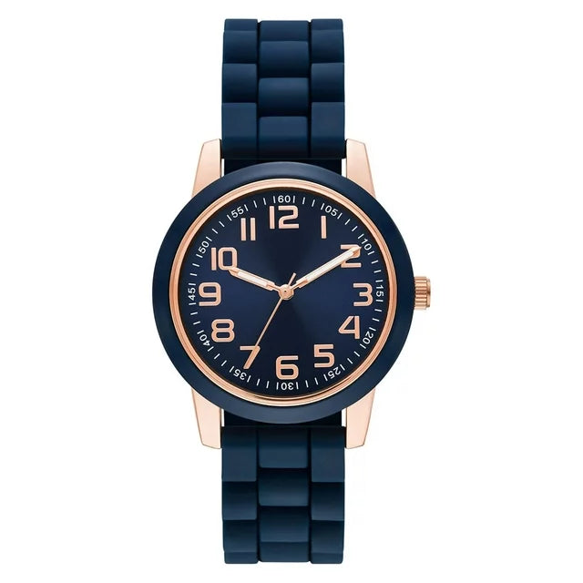 Women's Blue Silicone Strap Wristwatch