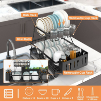 Load image into Gallery viewer, 2-Tier Drying Dish Rack and Drain Board Set
