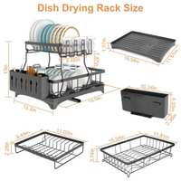 Load image into Gallery viewer, 2-Tier Drying Dish Rack and Drain Board Set
