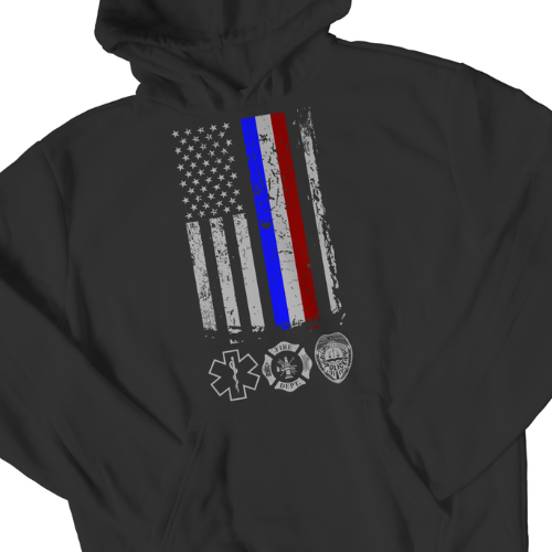 Emt Hoode Ems Hoode Two-sded Prnt Amercan Flag Emt Hoode | Etsy