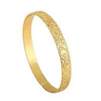 Load image into Gallery viewer, Gold Hawaiian Heritage Bangle Bracelet
