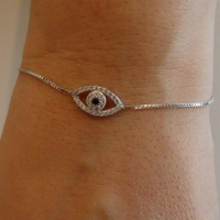 Load image into Gallery viewer, EVIL EYE 925 STERLING SILVER LARIAT BRACELET

