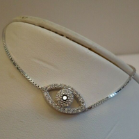 Load image into Gallery viewer, EVIL EYE 925 STERLING SILVER LARIAT BRACELET
