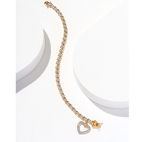 Load image into Gallery viewer, Ladies&#39; Tennis Bracelet with Accent Open Heart Charm
