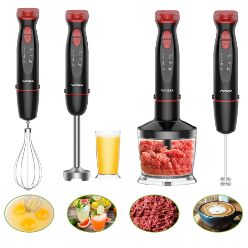 12-Speed Multi-Function Handheld Stick Blender with Stainless Steel Blades for Immersion Blending