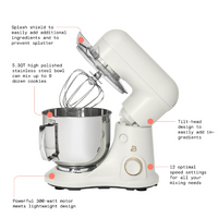 Load image into Gallery viewer, 5.3 qt Stand Mixer, Lightweight &amp; Powerful with Tilt-Head
