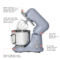 Load image into Gallery viewer, 5.3 qt Stand Mixer, Lightweight &amp; Powerful with Tilt-Head
