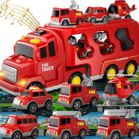 Load image into Gallery viewer, Fire Toys Car Toys for Toddlers Truck Friction Power Toy Car Fire Rescue Truck, Ladder Truck, Helicopter color Red
