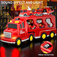 Load image into Gallery viewer, Fire Toys Car Toys for Toddlers Truck Friction Power Toy Car Fire Rescue Truck, Ladder Truck, Helicopter color Red
