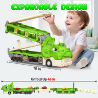Load image into Gallery viewer, Construction truck toys, a playset with lights and sounds, and a 46-inch dinosaur car toy are perfect Christmas gifts and birthday gifts for boys and toddlers aged three to five
