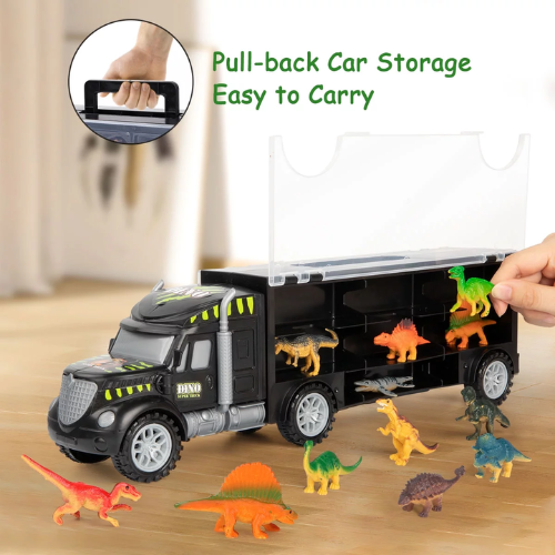 Dinosaur Toys for Kids 3-7, Dinosaur Truck Carrier Toy with 15 Dinosaur Toys