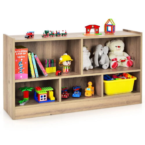 Wooden 5 Cube Children Storage Cabinet Bookcase Toy Storage