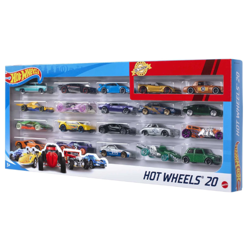 Hot Wheels Set of 20 Toy Sports & Race Cars