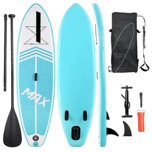 Inflatable Paddle Board: 10' SUP 6 in. Thick Board Carry Bag & Quick Pumping