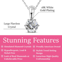 Load image into Gallery viewer, Birthstone necklaces with a 1 carat Swarovski crystal pendant plated in 18k white gold
