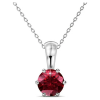 Load image into Gallery viewer, Birthstone necklaces with a 1 carat Swarovski crystal pendant plated in 18k white gold
