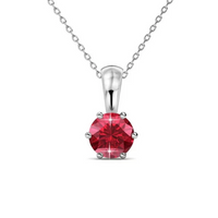 Load image into Gallery viewer, Birthstone necklaces with a 1 carat Swarovski crystal pendant plated in 18k white gold
