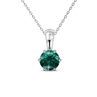Load image into Gallery viewer, Birthstone necklaces with a 1 carat Swarovski crystal pendant plated in 18k white gold
