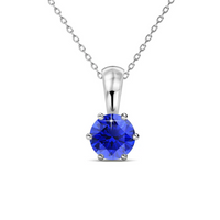 Load image into Gallery viewer, Birthstone necklaces with a 1 carat Swarovski crystal pendant plated in 18k white gold
