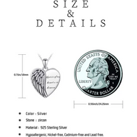 Load image into Gallery viewer, Angel Wings Locket Necklace 925 Sterling Silver Heart Locket Necklace
