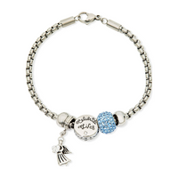 Load image into Gallery viewer, Stainless Steel Angel Faith Charm Bracelet Set
