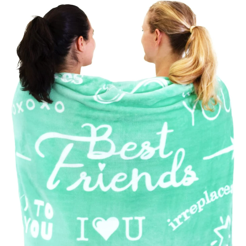 Best Friend Blanket, Gifts for Best Friend (Teal Throw, 65" x 50")