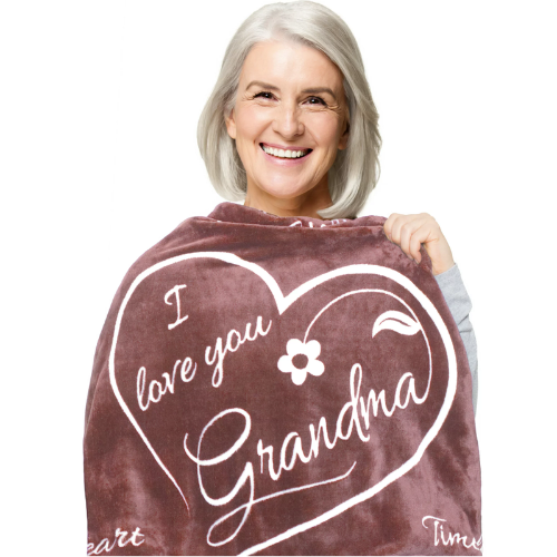 I Love You Grandma, Gift for Grandma Soft Taupe Throw 65" x 50"