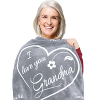 Load image into Gallery viewer, I Love You Grandma, Gift for Grandma Soft Taupe Throw 65&quot; x 50&quot;
