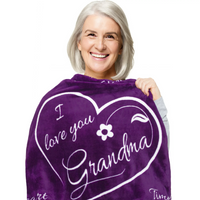 Load image into Gallery viewer, I Love You Grandma, Gift for Grandma Soft Taupe Throw 65&quot; x 50&quot;
