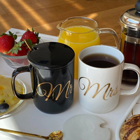 Load image into Gallery viewer, Mr and Mrs Coffee Mugs Gifts Set with Lids and Teaspoons
