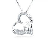 Load image into Gallery viewer, Mommy Bear Necklace 925 Sterling Silver Adorable Animal Necklace
