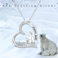 Load image into Gallery viewer, Mommy Bear Necklace 925 Sterling Silver Adorable Animal Necklace

