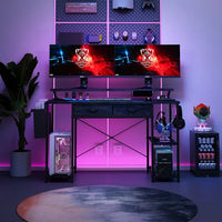 Load image into Gallery viewer, &quot;Multi-Purpose 47&quot; Computer Desk with Drawers &amp; Monitor Stand
