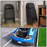 Load image into Gallery viewer, SmartFold All-Steel Folding Chairs, 4-Pack, Black
