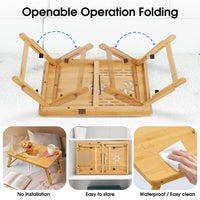 Load image into Gallery viewer, Lap Desk Bamboo Adjustable Bed Table - Multi-Use Laptop Tray Stand
