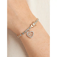 Load image into Gallery viewer, Diamond Accent Mom Charm 14k Rose Gold Plated 7.25&#39;&#39;
