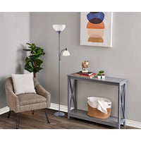 Load image into Gallery viewer, &quot;Modern 72&#39;&#39; Combo Floor Lamp - Silver
