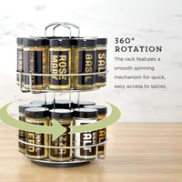 Load image into Gallery viewer, 16-Jar Rotating Spice Rack with Essential Spices
