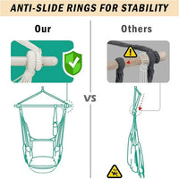 Load image into Gallery viewer, Large Beige Hammock Chair Swing with Metal Support Bar &amp; Cushions
